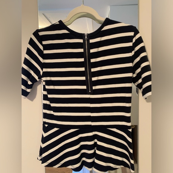 Gap Navy and White Striped Peplum Shirt - Picture 2 of 3